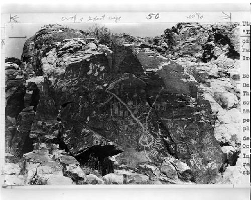 Plate 50. Petroglyphs at "The Gap" west of Parowan