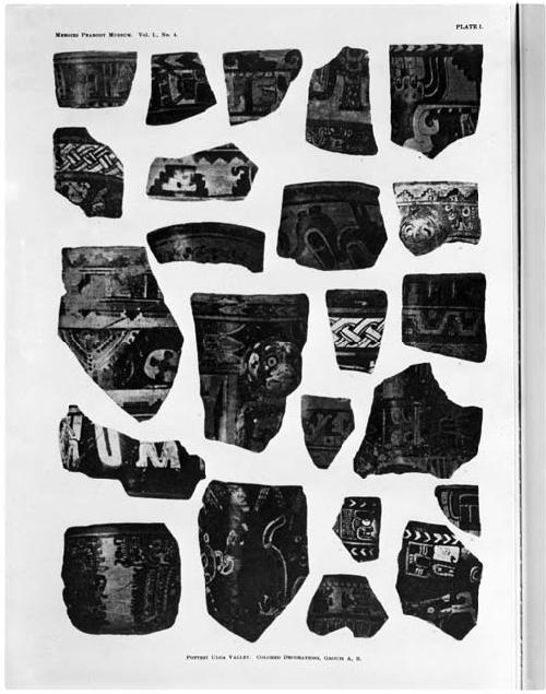 Pottery, Uloa Valley. Peabody Museum Memoirs. Vol. 1. No. 4. Plate I.