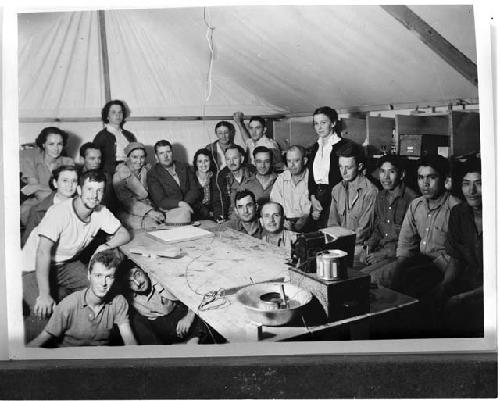 Group of people inside tent at Awatovi