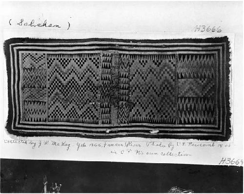 Blanket. Collected by J. B. McKay. Yale 1866. Fraser River