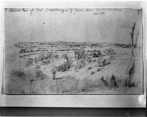 Pencil sketch, "Fort Snelling from Pilots Knob"