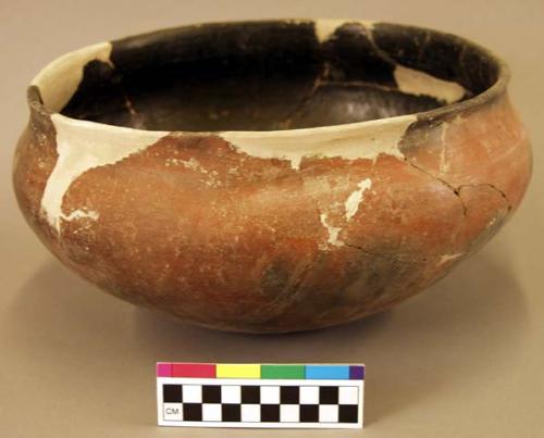 Flared rim bowl, mottled black interior