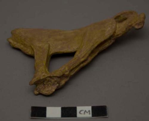 Rubber mold of 50-16-40/6097, a cast of a bone spear thrower