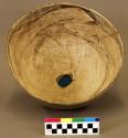 Bowl, Mimbres style, kill hole in center of base, curvilinear design on interior
