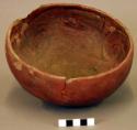 Bowl, brown geometric interior