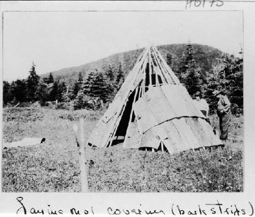 People building wigwam