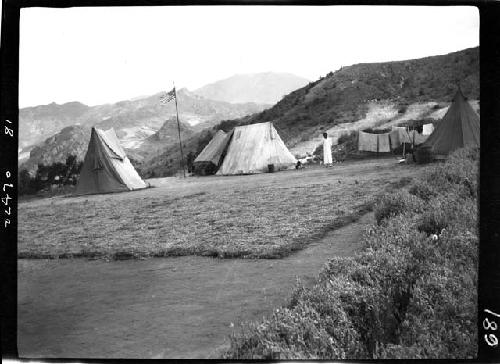 Tents in field