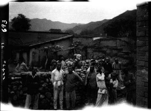 Crowd of people gathered outside