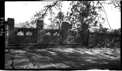 Paved area with fence