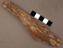 Piece of ironwood, roughly spatulate with handle. l: 14.8 cm.