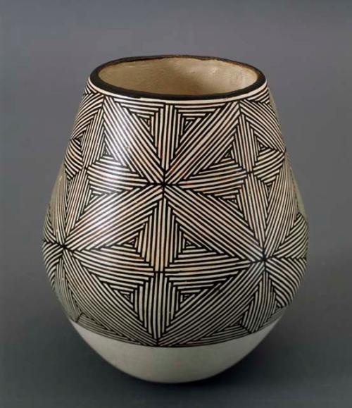 Black-on-white vase