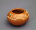 Sgrafittoed bowl with turquoise:avanyu motif