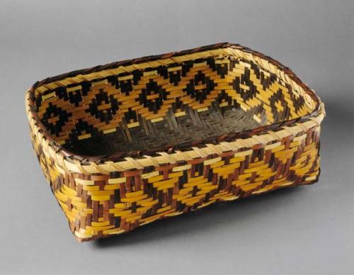 Plaited rectangular basket