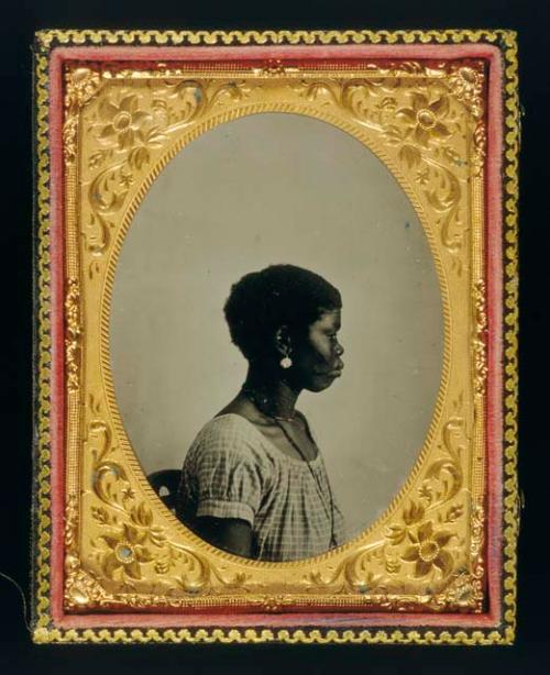 Tintype, woman of  African descent, profile