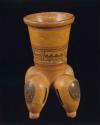 Polychrome decorated vase with legs, Pot 6