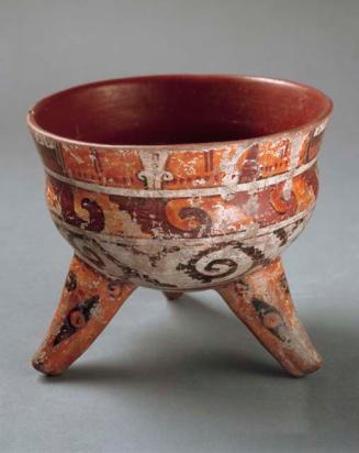 Polychrome decorated tripod bowl