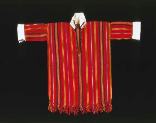 Maya child's red, striped shirt