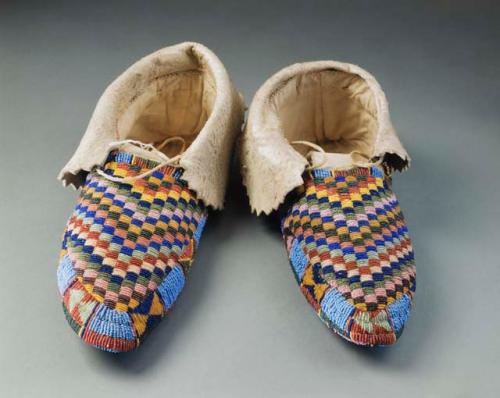 Moccasins with beaded soles