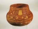 Yojoa polychrome pottery bowl, bold anamalistic style