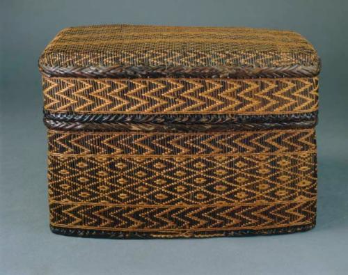 Lidded rectangular basket