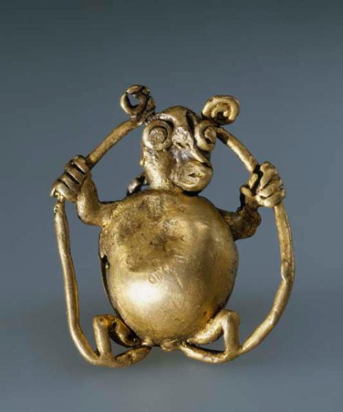Gold monkey pendant