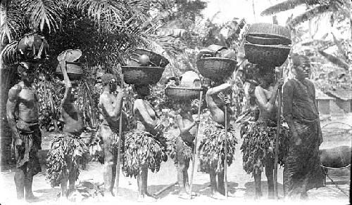 Mourners returning after funeral
