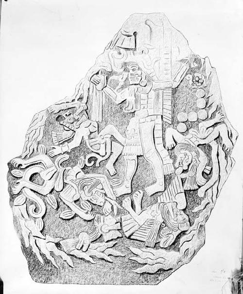 Drawing of Monument 4, El Baul