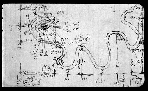 Sketch of Serpent mound by F.W. Putnam
