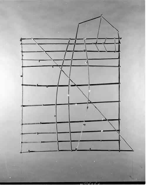 Native sailing chart made of sticks (00-8-70/55586)