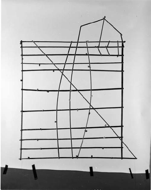 Native sailing chart made of sticks (00-8-70/55586)