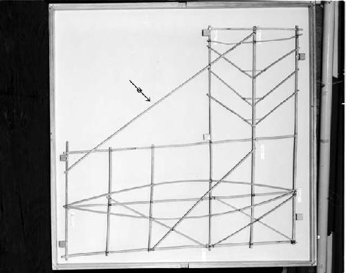 Sailing chart made of sticks (00-8-70/55584)