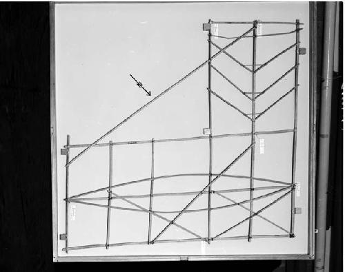 Sailing chart made of sticks (00-8-70/55584)