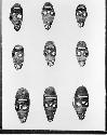 Nine Copper Death Head Masks