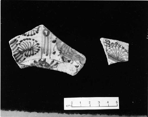 Tin glazed earthenware; Harvard Yard Excavations