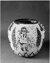 Large coiled olla basket with Crow Mother and Heheya kachinas