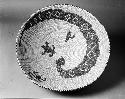 Coiled bowl-shaped basket, rattlesnake motif