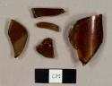 Brown bottle glass fragments