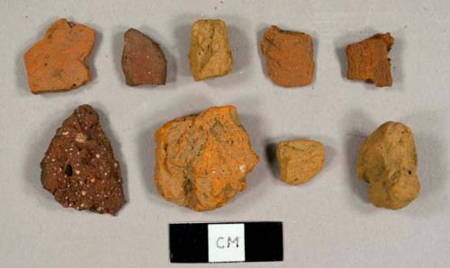 Brick fragments, including some possible redware bits