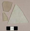 Frosted colorless flat glass fragments