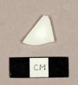 Opaque white flat glass fragment