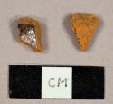 Refined redware sherds, one with lead glaze on interior