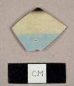 Black, blue, and white banded earthenware sherd, possibly annular ware
