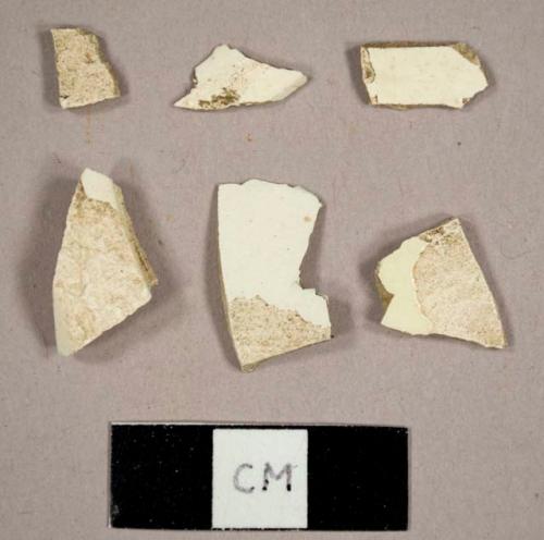 Creamware sherds, including one with no glaze remaining