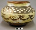 Jar, polacca polychrome style c. animal design.