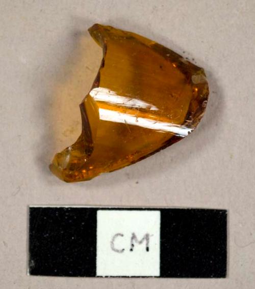 Amber bottle glass fragment