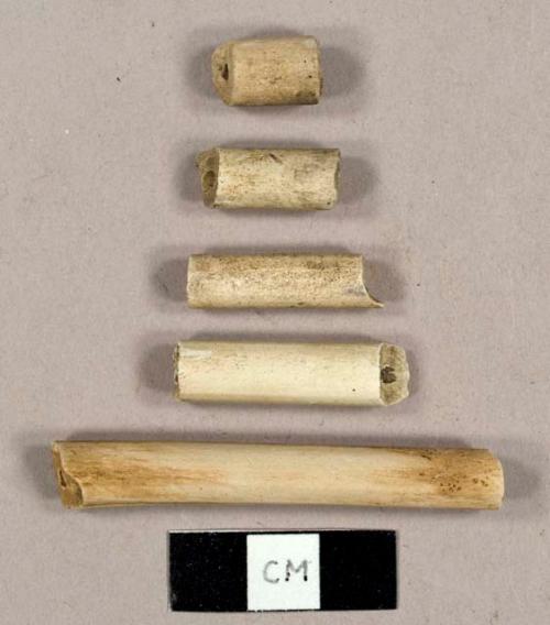 White kaolin pipe stem fragments