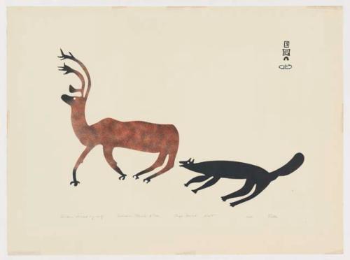 "Caribou Chased by Wolf"