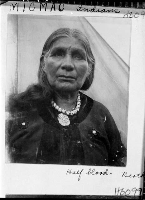 Beothuk micmac woman - born 1840 in Newfoundland. Father is Beothuk.
