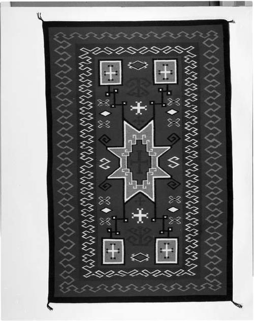 Ganado style rug, stylized storm pattern