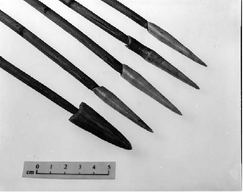 Arrows with antler points/Arrow with hickory shaft and antler point/Arrows, antler points, hickory shafts